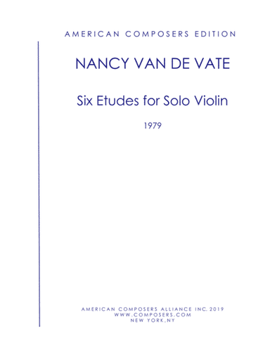 [Van de Vate] Six Etudes for Solo Violin