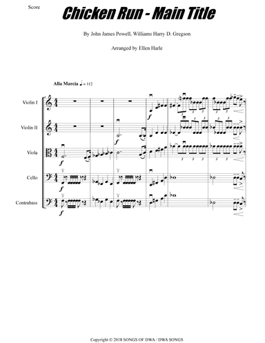 Chicken Run - Main Title Escape Montage (arr. Ellen Harle)