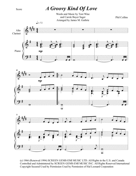 A Groovy Kind Of Love (arr. James M. Guthrie)