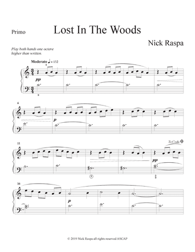Lost in the Woods (1 piano 4 hands) Primo