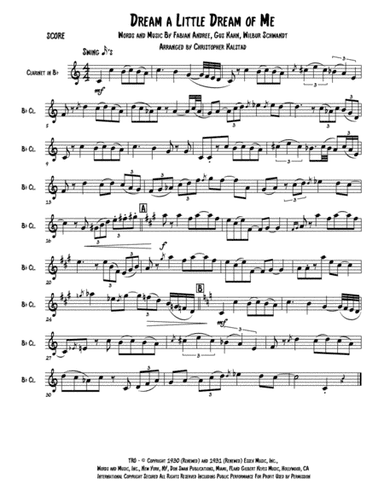Dream A Little Dream Of Me (arr. Christopher Kalstad)