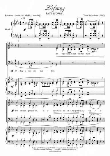 Lofsang - SATB en Orrel