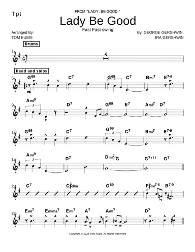 The Last Time I Saw Paris (arr. Tom Kubis)