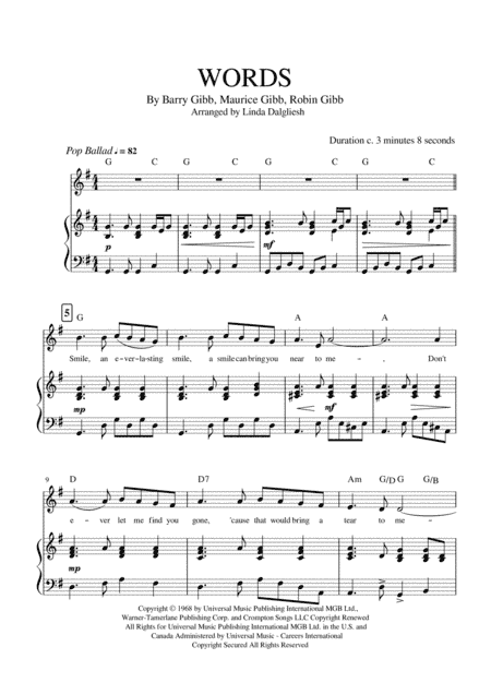 Words (arr. Linda Dalgliesh)