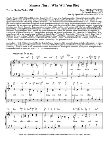 Sinners, Turn: Why Will You Die? (arr. Lyndell Leatherman)