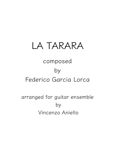 La Tarara - Score Only (arr. Vincenzo Aniello)