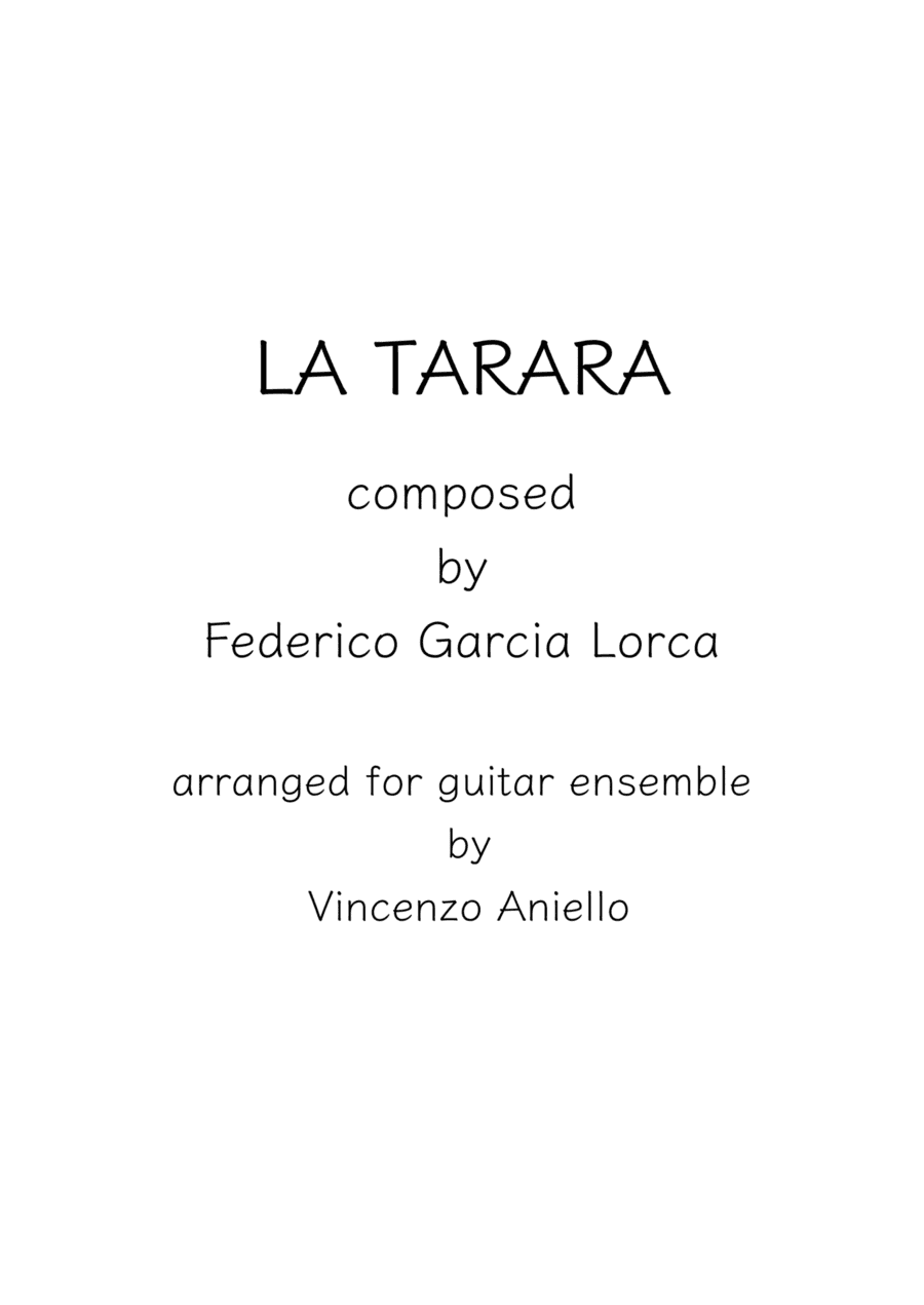 La Tarara - Score Only (arr. Vincenzo Aniello)