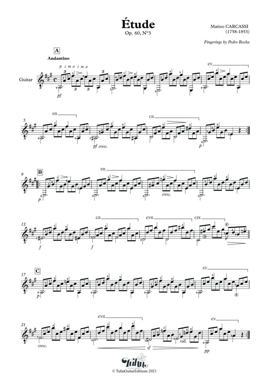 Étude N°3, Op.60 (arr. Pedro Rocha)