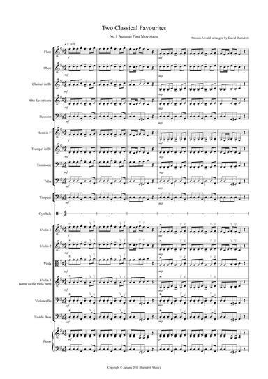 2 Classical Favourites for School Orchestra (volume one) (arr. David Burndrett)