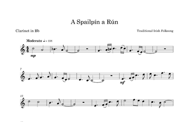 A Spailpin A Run for Clarinet (arr. Doug Clyde)