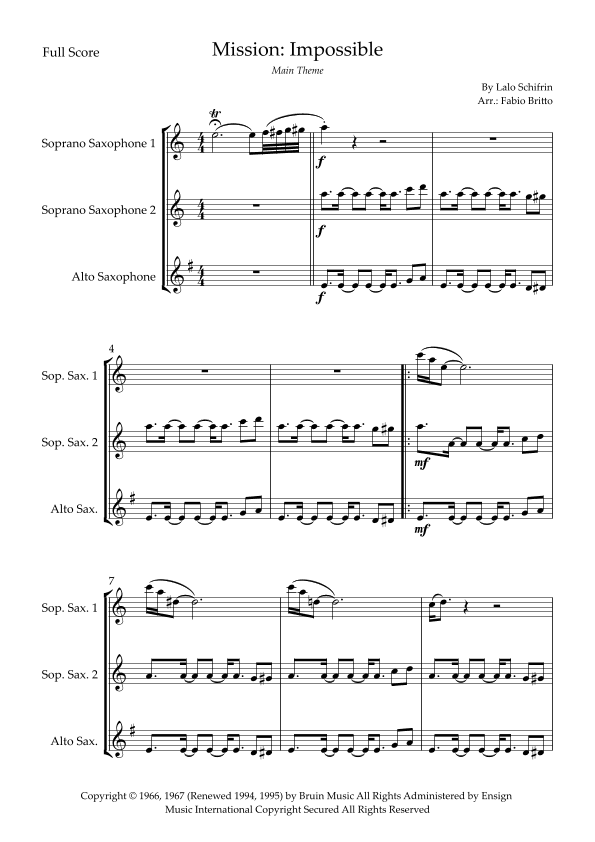 Mission: Impossible Theme (arr. Fabio Britto)