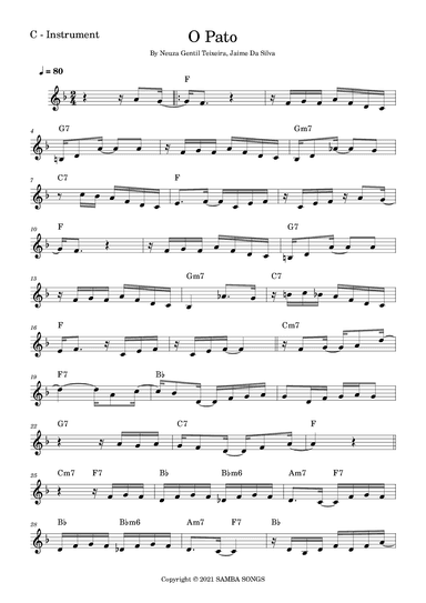 O Pato (the Duck) (arr. Fabio Eduardo de Oliveira)