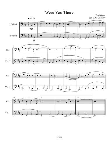 Were You There (cello duet) (arr. B. C. Dockery)