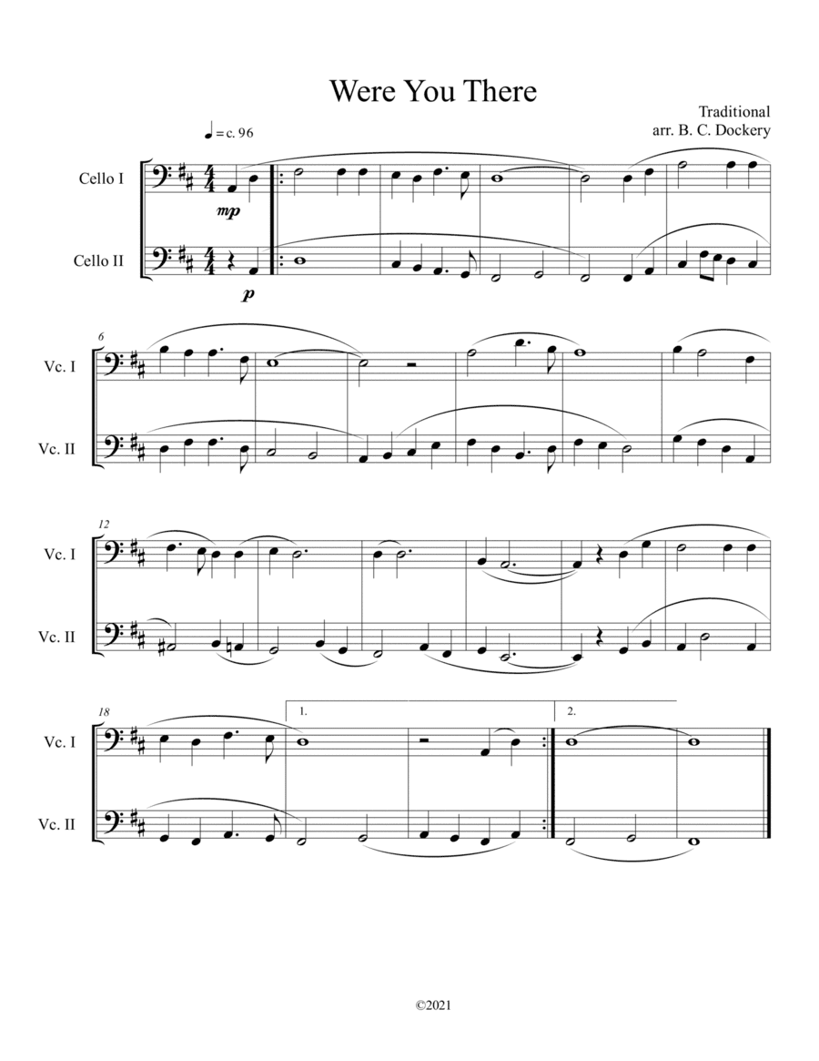 Were You There (cello duet) (arr. B. C. Dockery)