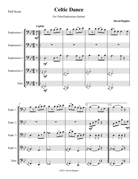 Celtic Dance for Tuba/Euphonium Quintet