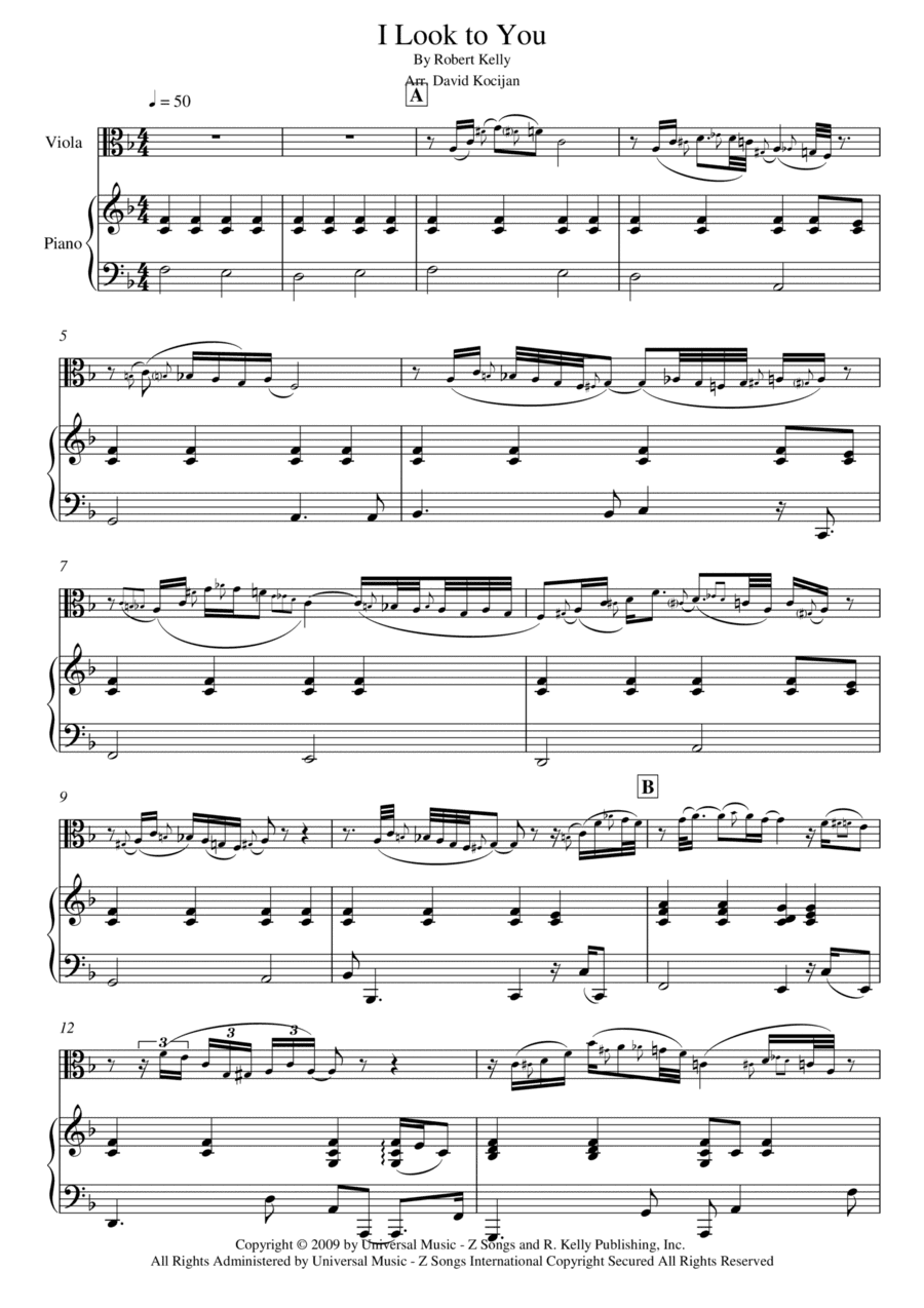 I Look To You (arr. David Kocijan)