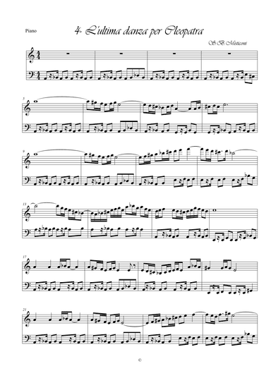 4 pezzi per pianoforte. 4- L'ultima danza per Cleopatra