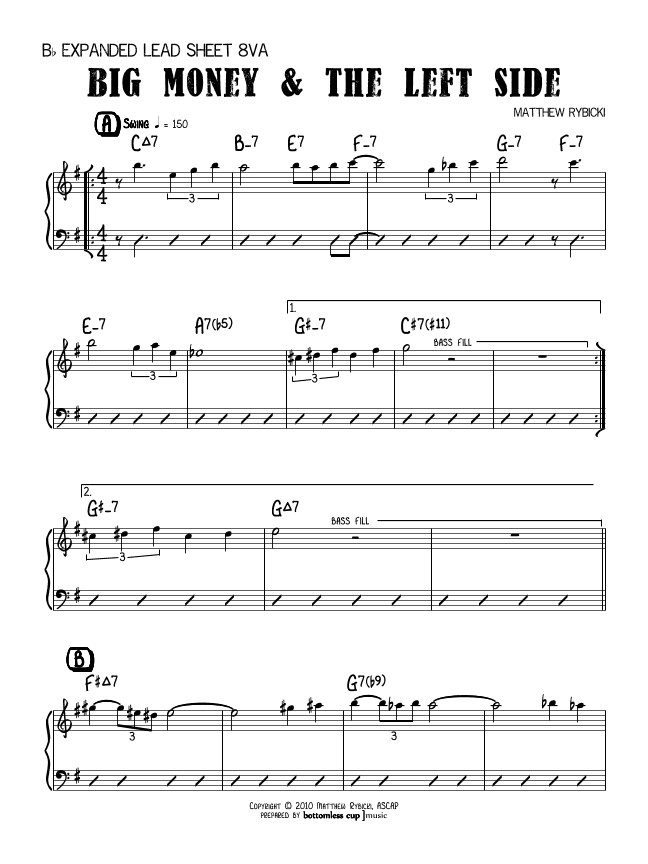 Big Money& The Left Side (Bb Expanded Lead Sheet 8va)