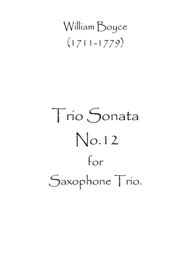 Trio Sonata No.12 (arr. Spence Bundy)