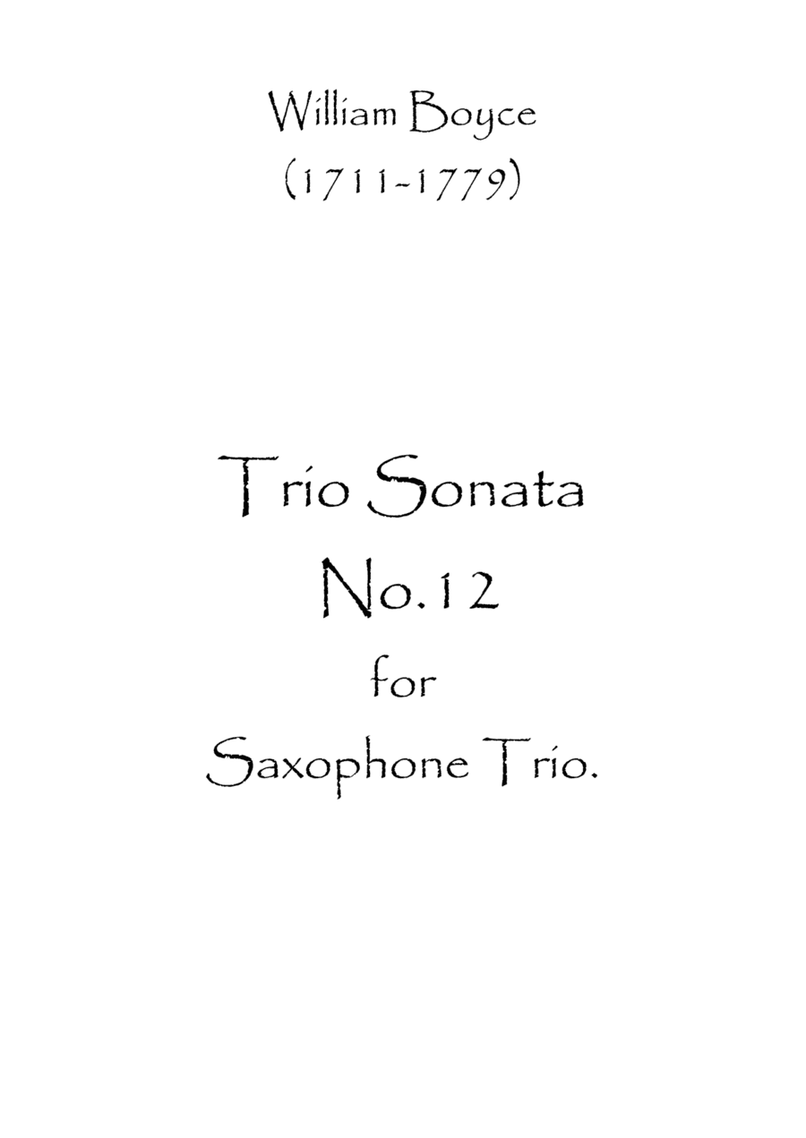 Trio Sonata No.12 (arr. Spence Bundy)