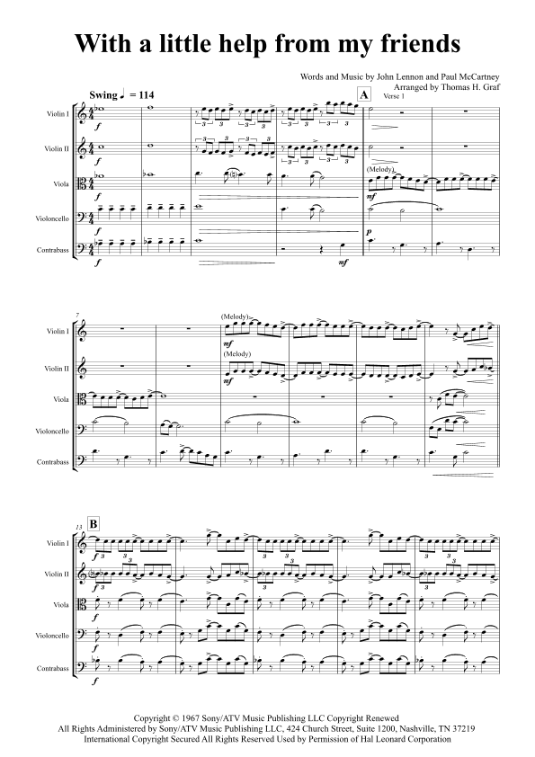 With A Little Help From My Friends (arr. Thomas Graf)