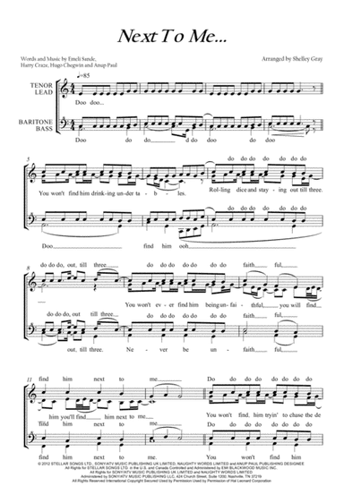 Next To Me (arr. Shelley Gray)