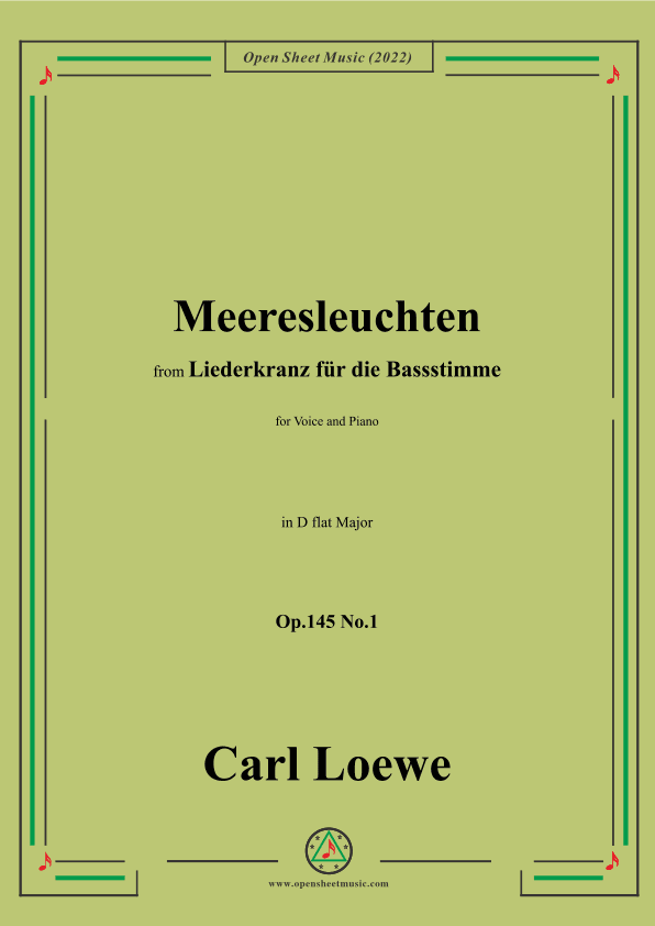 Loewe-Meeresleuchten,in D flat Major,Op.145 No.1 (arr. OSM Press)