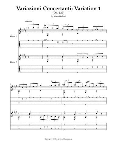 Variazioni Concertanti: Variation 1 (Op. 130) (arr. A. J. Cornell Publications)