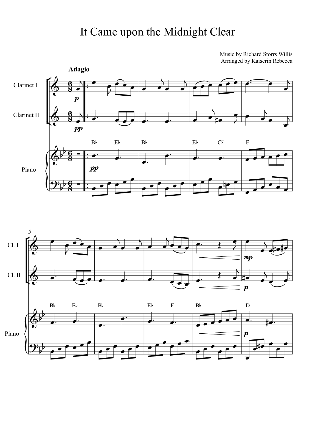 It Came upon the Midnight Clear (arr. Kaiserin Rebecca)