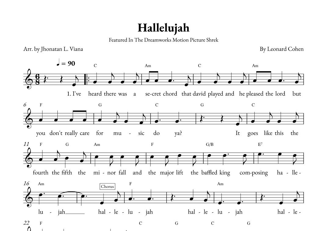 Hallelujah (arr. Jhonatan Lucio Viana)