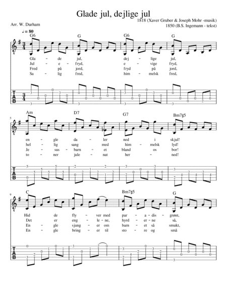 Gladelig Jul, Dejlige Jul (arr. W. Durham)
