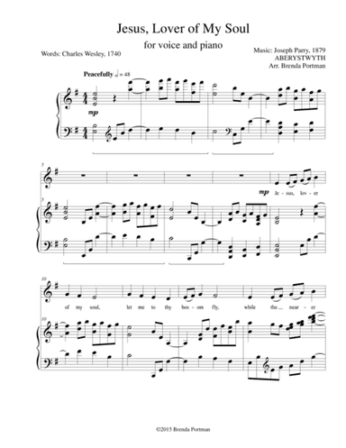 Jesus, Lover of My Soul (ABERYSTWYTH), High Voice, arr. Brenda Portman (arr. Brenda Portman)