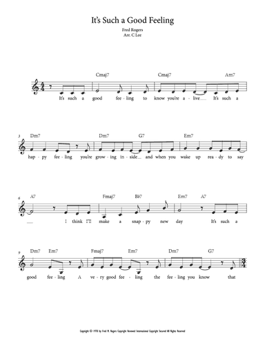 It's Such A Good Feeling (arr. Charlie Lee)