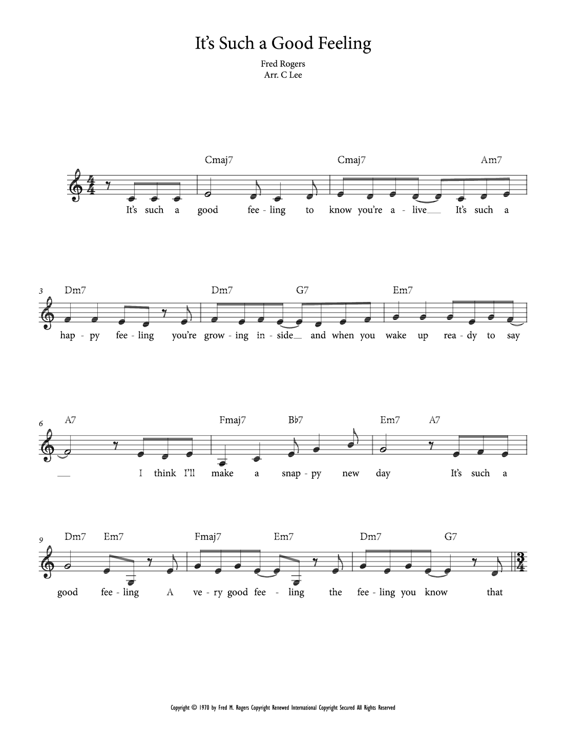 It's Such A Good Feeling (arr. Charlie Lee)