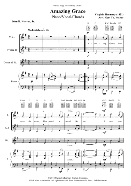 Amazing Grace (arr. Gert Th. Walter)