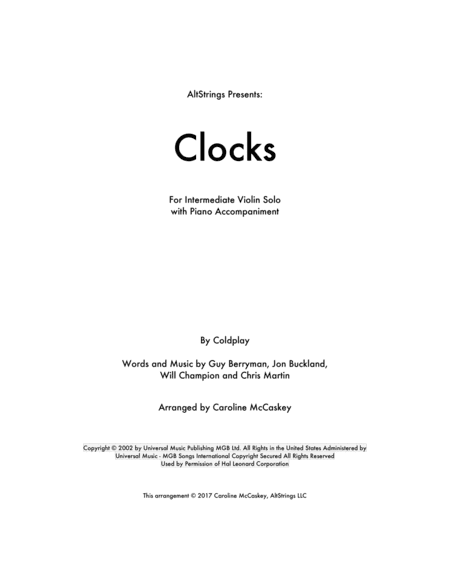 Clocks (arr. Caroline McCaskey)