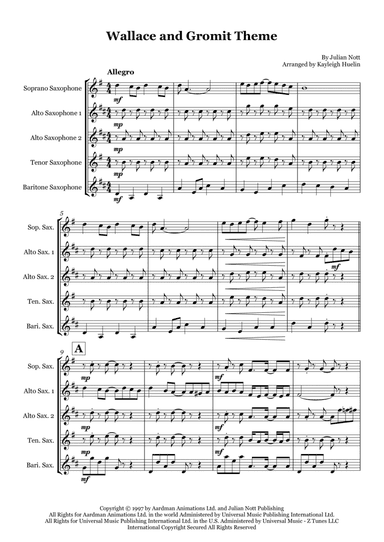 Wallace And Gromit Theme (arr. Kayleigh Huelin)