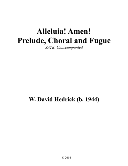 Alleluia! Amen (SATB - Prelude, Chorale & Fugue)