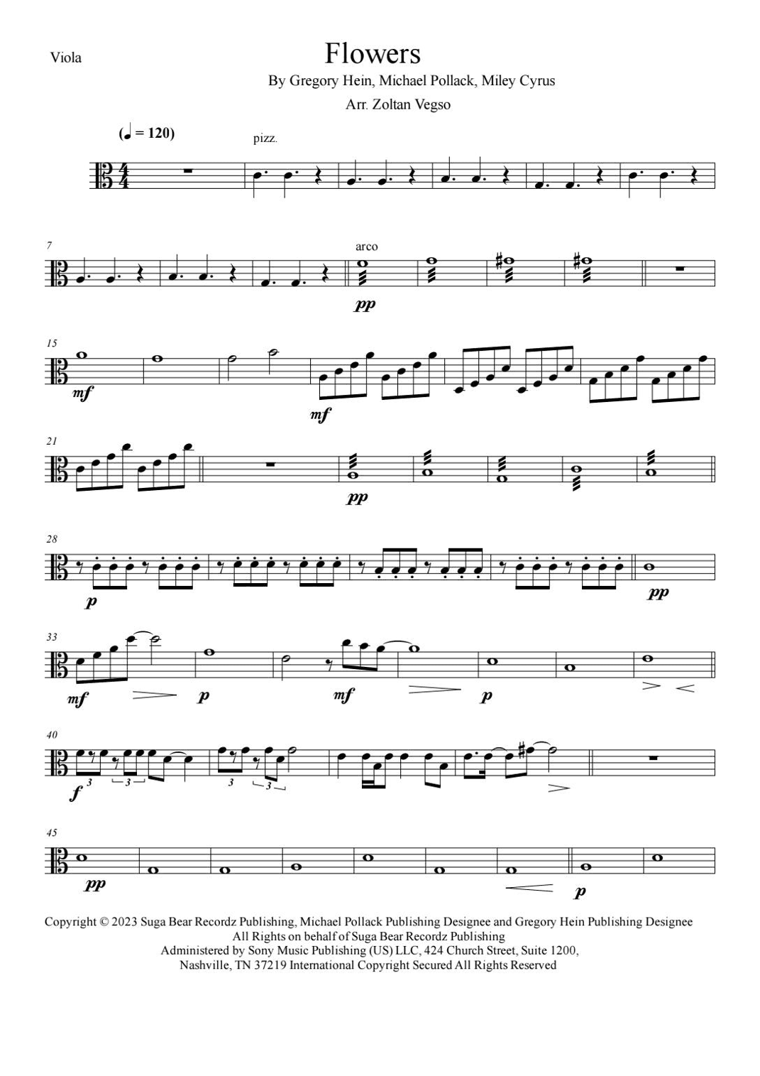 Flowers (arr. Zoltan Vegso)