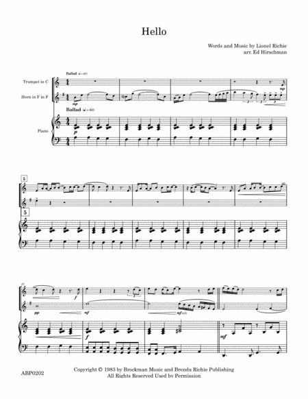 Hello (arr. Ed Hirschman)