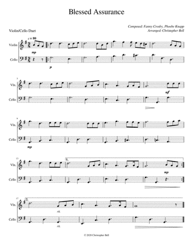 Blessed Assurance - Violin/Cello Duet (arr. Christopher Bell)