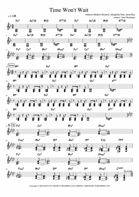 Time Won't Wait (arr. Jussi Kontinen)