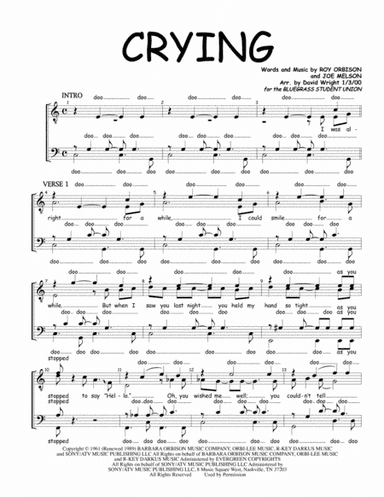 Crying (arr. David Wright)