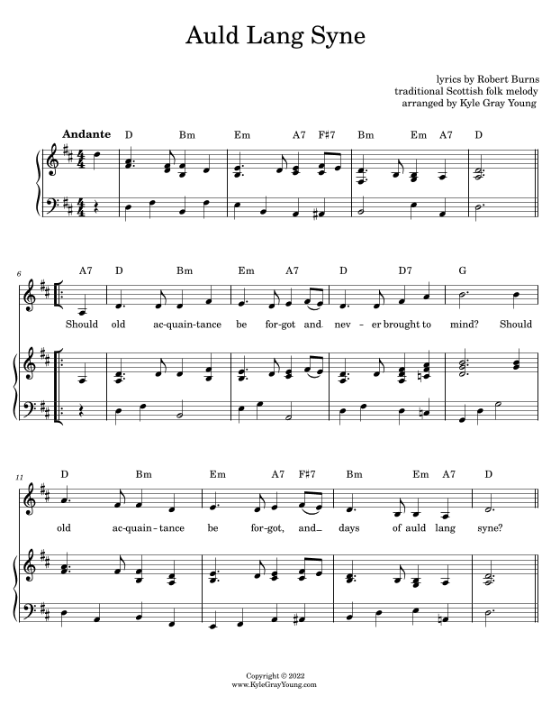 Auld Lang Syne (arr. Kyle Gray Young)