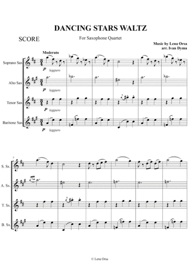 Dancing Stars Waltz for Saxophone Quartet