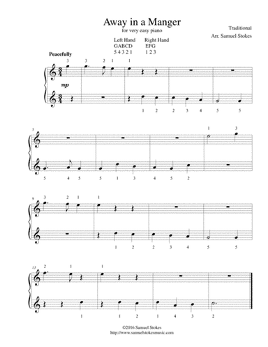Away in a Manger - for very easy piano (arr. Samuel Stokes)