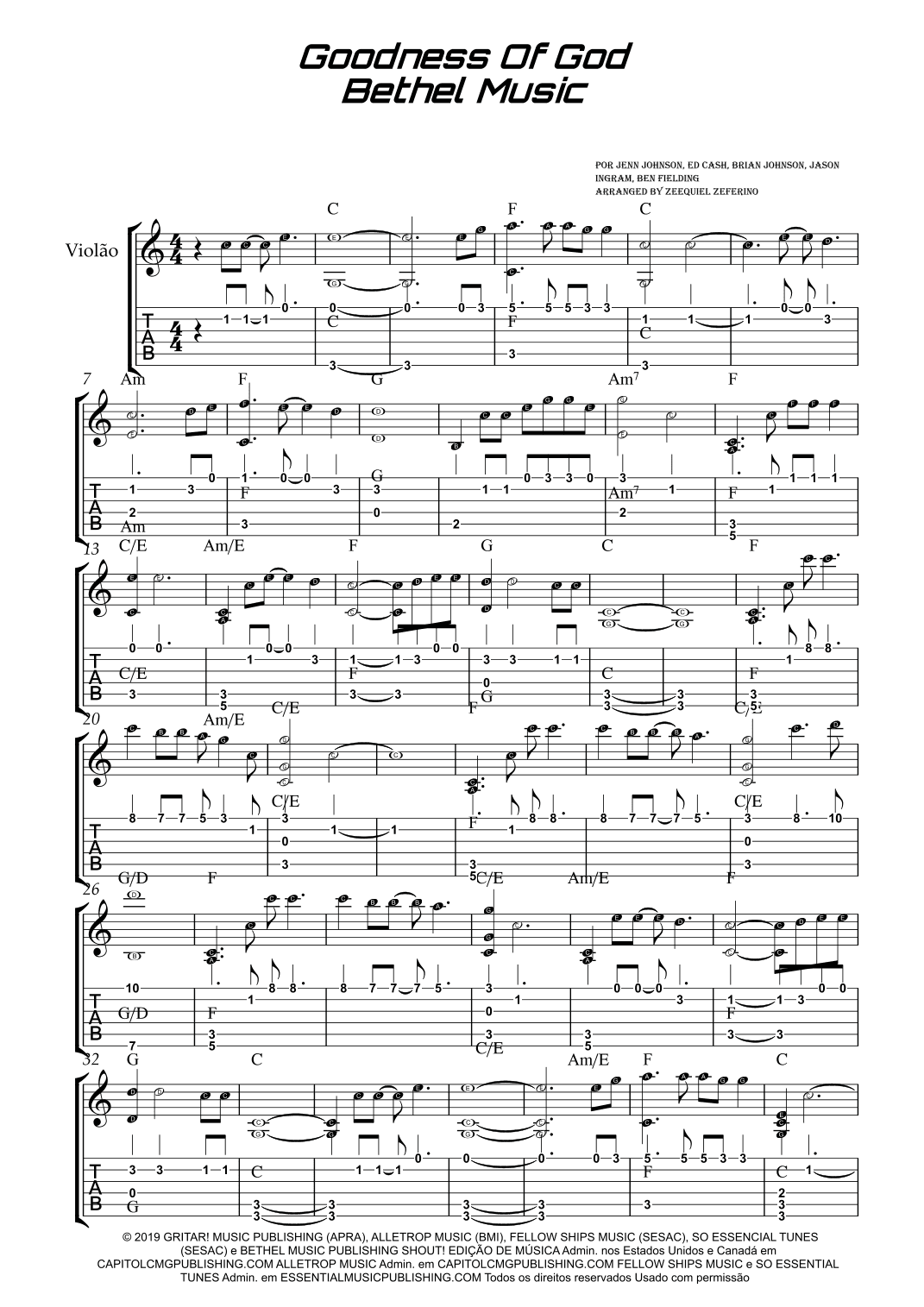 Goodness Of God (arr. by ezequiel zeferino)
