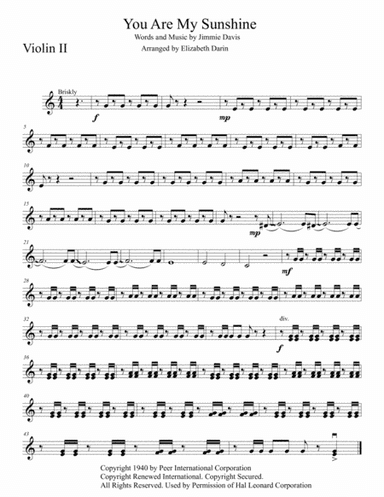 You Are My Sunshine (arr. Elizabeth Darin)