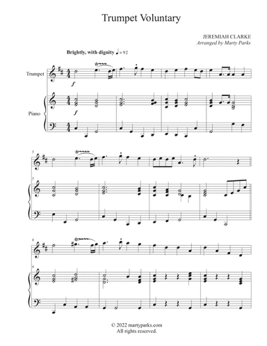 Trumpet Voluntary (Trumpet-Piano) (arr. Marty Parks)