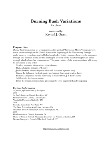 Burning Bush Variations (arr. Ars Arvole)